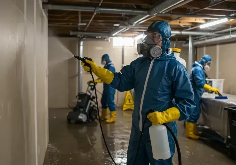 Basement Sanitization and Antimicrobial Treatment process in Bridgeport, NY